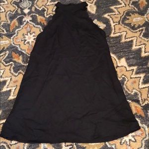 Black Scalloped Halter Dress